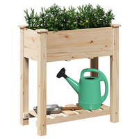 Fioriera da giardino  con ripiano 71x37x76 cm in legno massello di abete