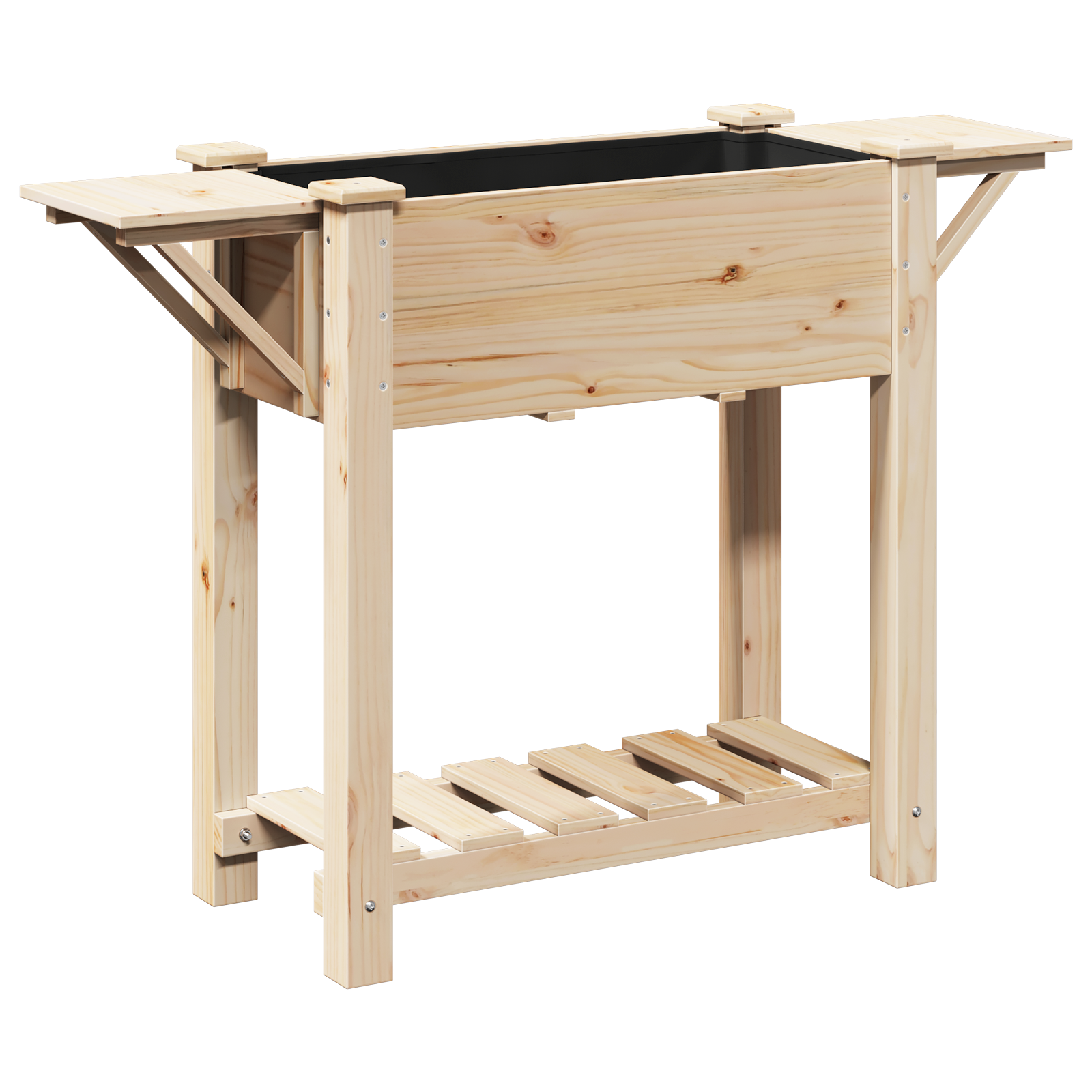 Piantana da Giardino  con Ripiani 111x37x76 cm in Legno Massello di Pino