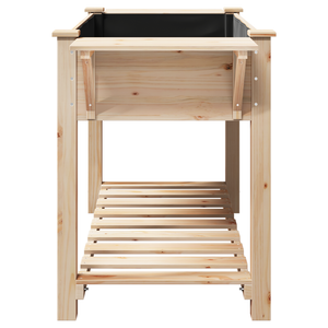 Vasca da giardino  con ripiani 155x59x76 cm in legno massello di abete