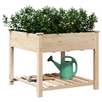Vaso da giardino  con ripiano 90x90x76 cm in legno massello di abete