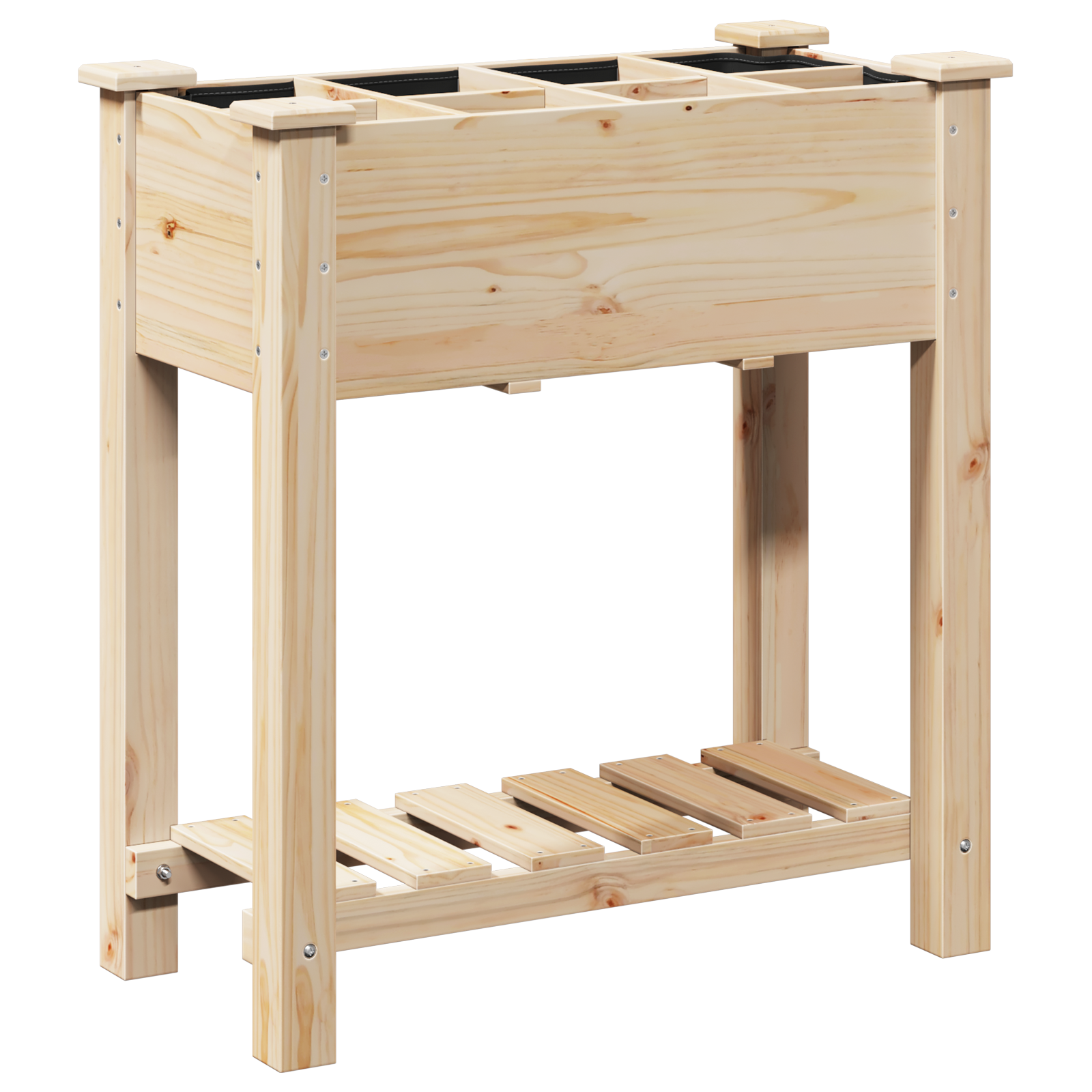 Fioriera per Giardino con Griglie 71x37x76 cm in Legno Massello di Pino