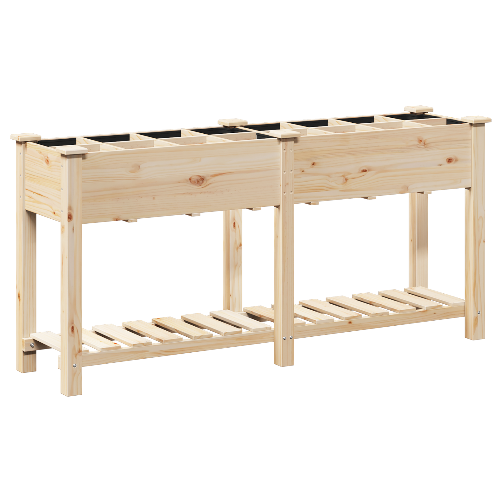 Piantana da Giardino  con Griglie 161x43x76 cm in Legno Massello di Abete