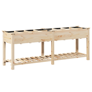 Fioriera da Giardino con Griglie 203x53x76 cm Legno Massello di Abete