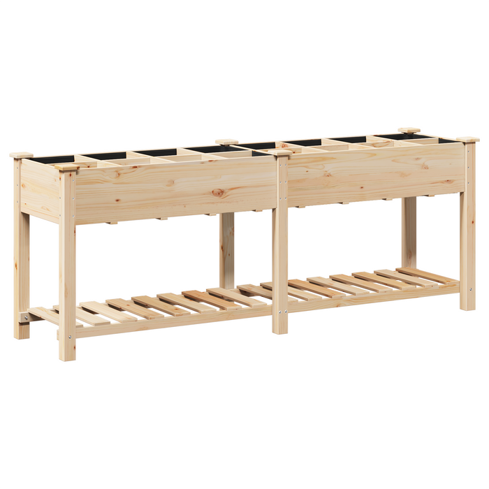 Fioriera da Giardino con Griglie 203x53x76 cm Legno Massello di Abete
