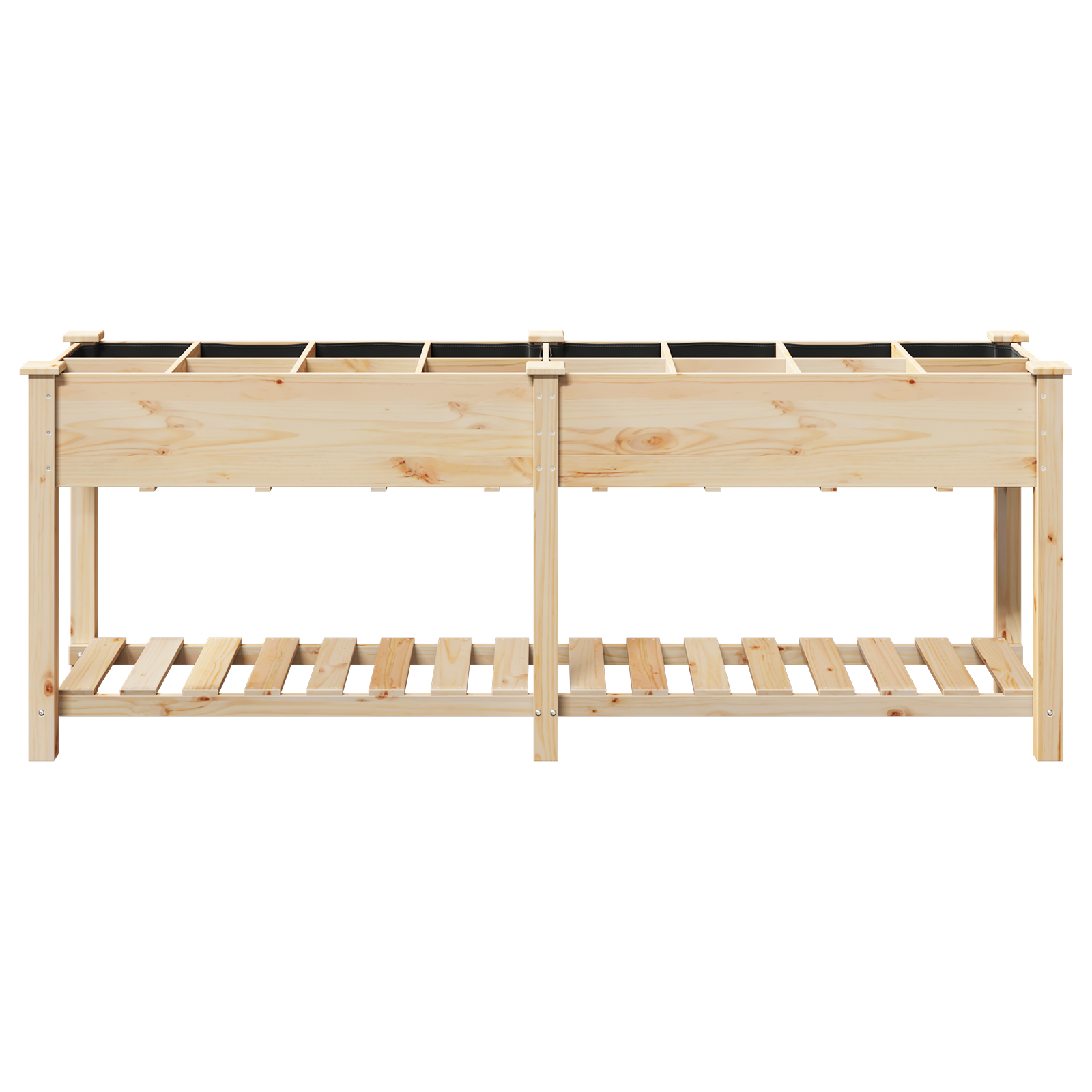 Fioriera da Giardino con Griglie 203x53x76 cm Legno Massello di Abete