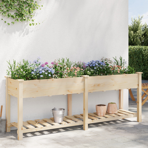 Fioriera da Giardino con Griglie 203x53x76 cm Legno Massello di Abete