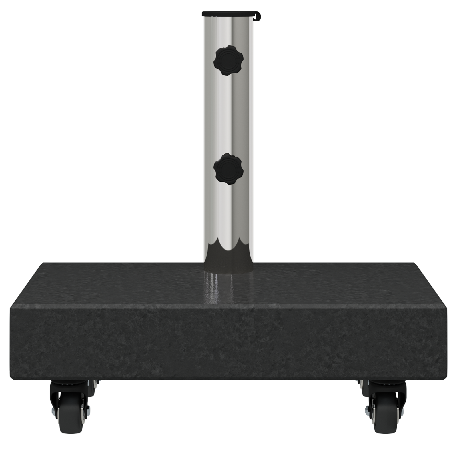 Base Ombrellone con Ruote per Pali Ø38/48mm Nera Granito 25 kg Rettangolare