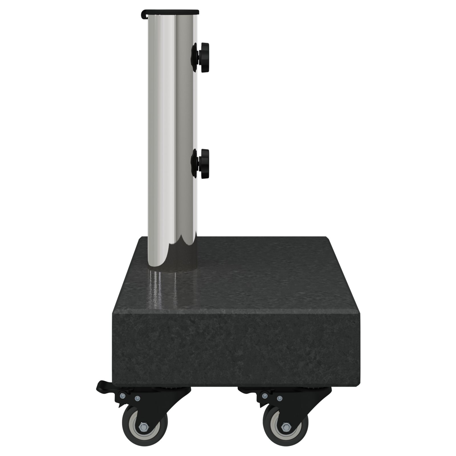 Base Ombrellone con Ruote per Pali Ø38/48mm Nera Granito 25 kg Rettangolare