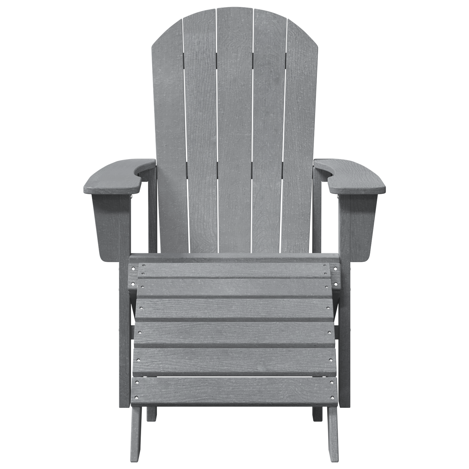 Sedia Adirondack con Poggiapiedi Grigio Chiaro HDPE