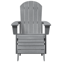 Sedia Adirondack con Poggiapiedi Grigio Chiaro HDPE