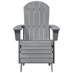 Sedia Adirondack con Poggiapiedi Grigio Chiaro HDPE