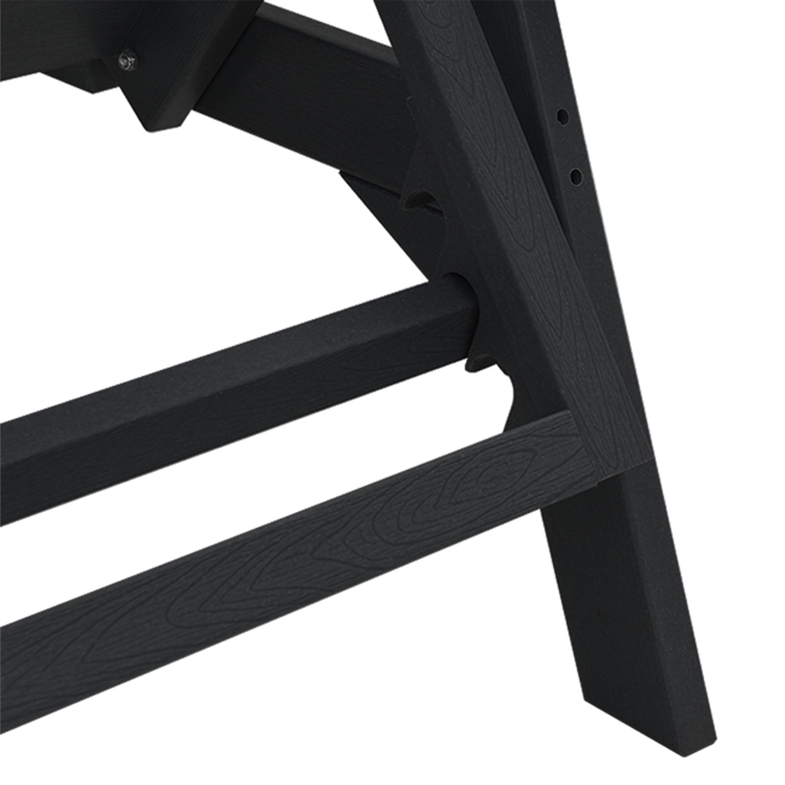 Lettino Prendisole Nero 53x162x98.5 cm HDPE