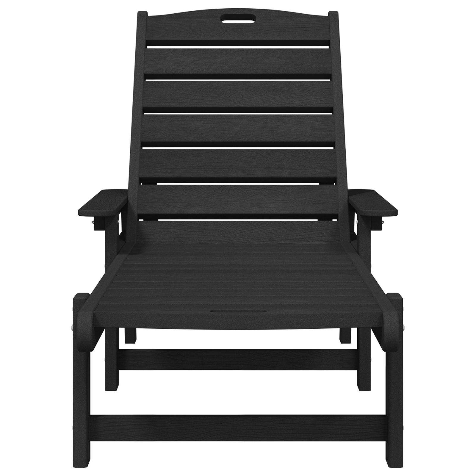 Lettino Prendisole Nero 53x162x98.5 cm HDPE