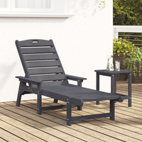 Lettino prendisole Grigio Chiaro 53x162x98.5 cm HDPE