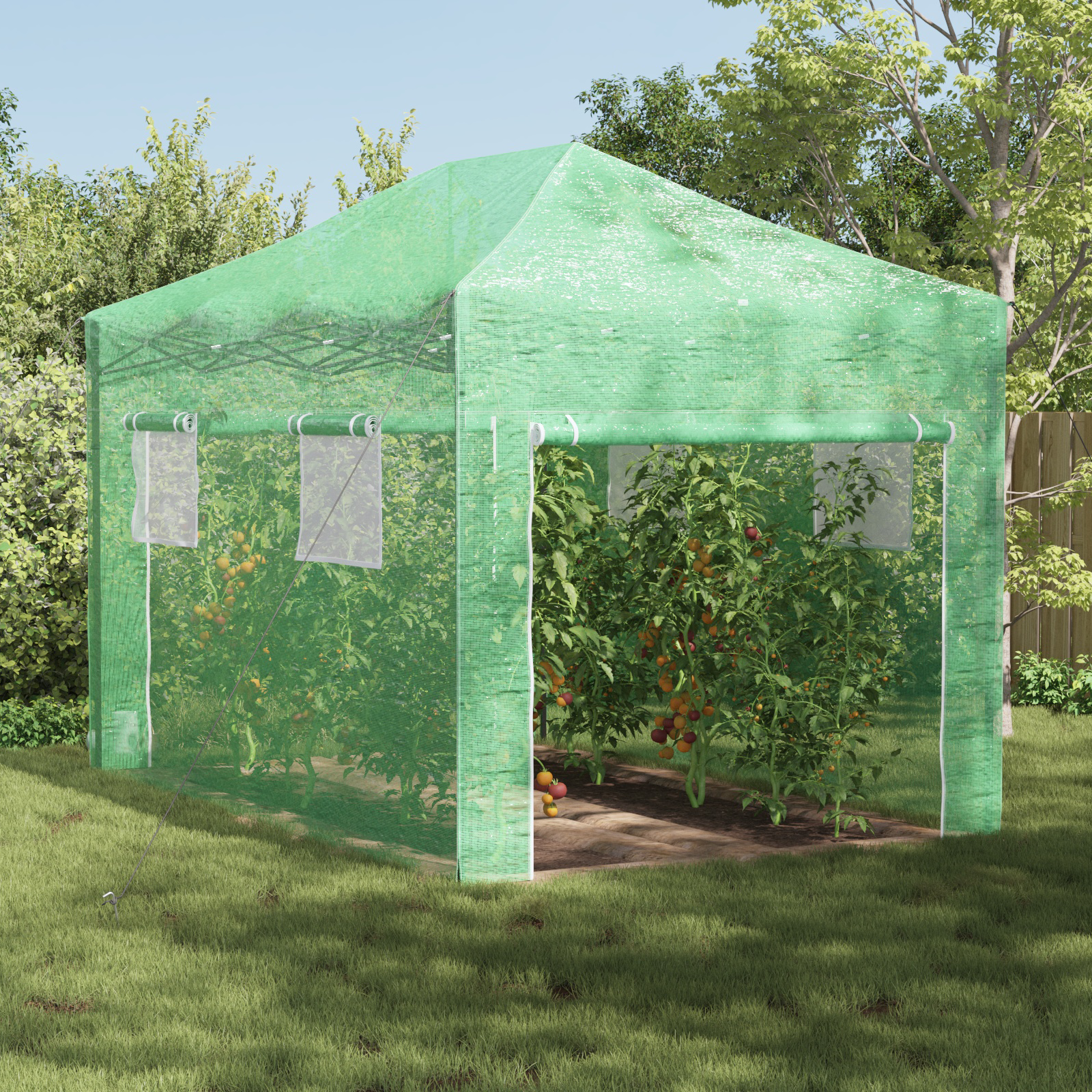Serra Passante con Struttura Pop-up Verde 410x280x315 cm Acciaio