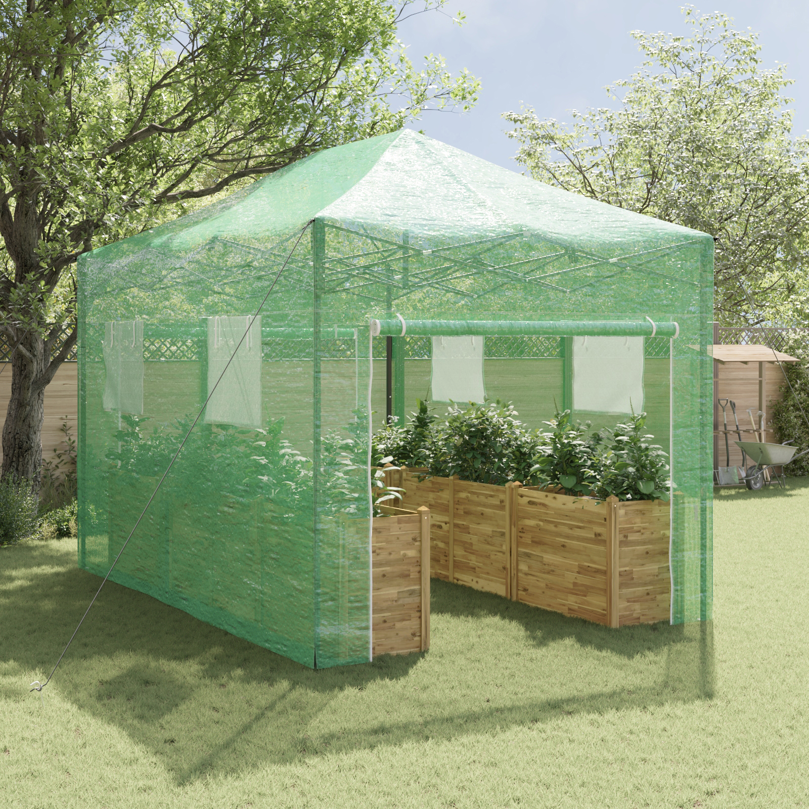 Serra Passante con Struttura Pop-up Verde 410x280x315 cm Acciaio
