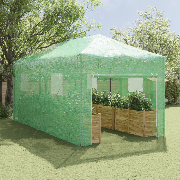 Serra con ingresso e struttura pop-up Verde 580x290x315 cm Acciaio