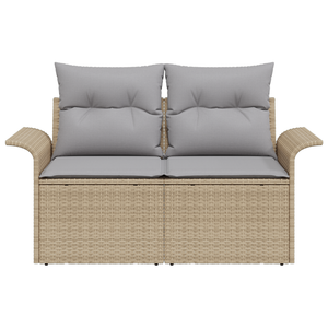 Divano da giardino a 2 posti  con cuscini Beige in Polyrattan