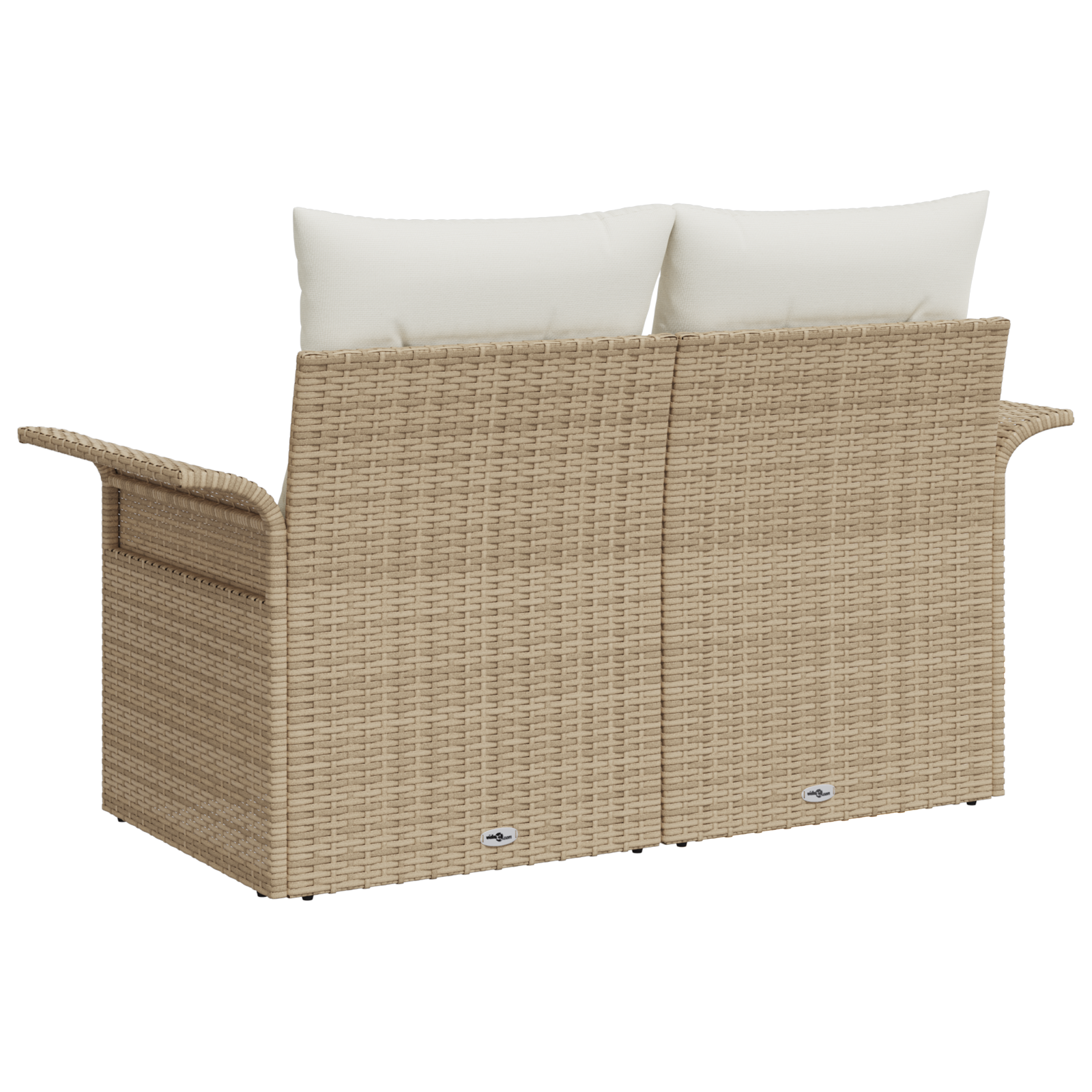 Divano da Giardino a 2 Posti con Cuscini Beige in Polyrattan
