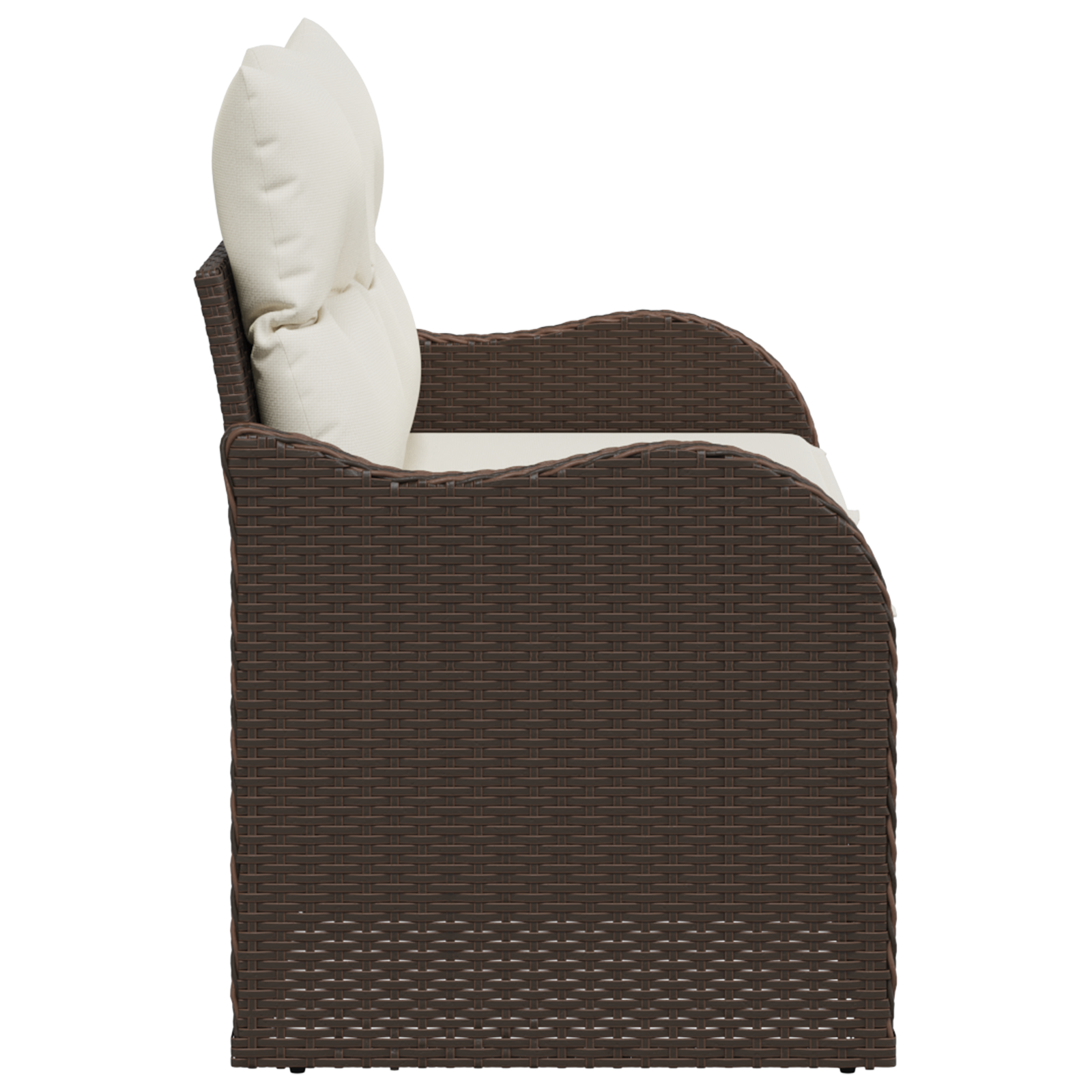 Divano da Giardino a 2 Posti con Cuscini Rattan Sintetico Marrone