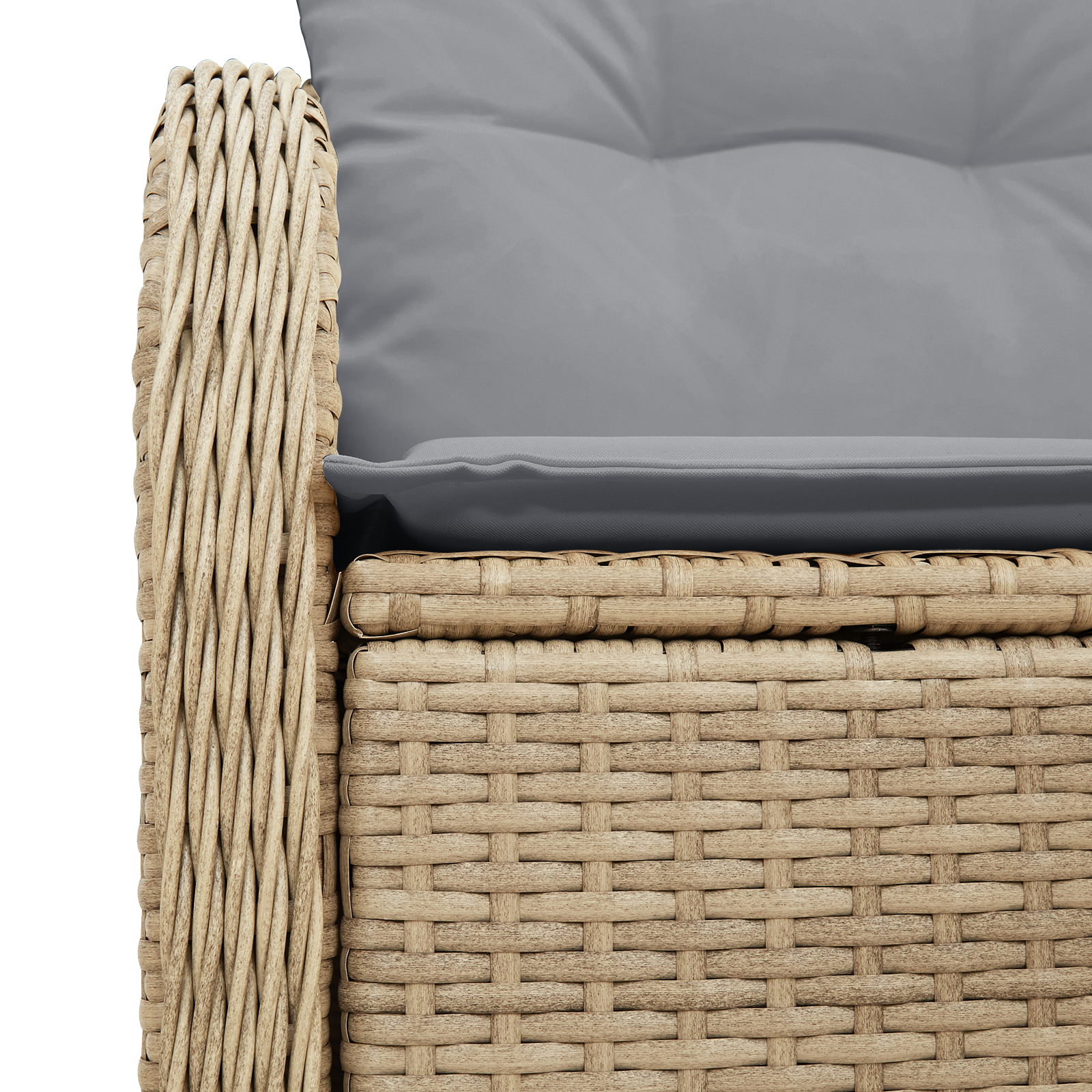 Divano da Giardino per 2 Persone con Cuscini Beige in Polyrattan