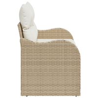 Divano da Giardino a 2 Posti con Cuscini Beige in Polyrattan