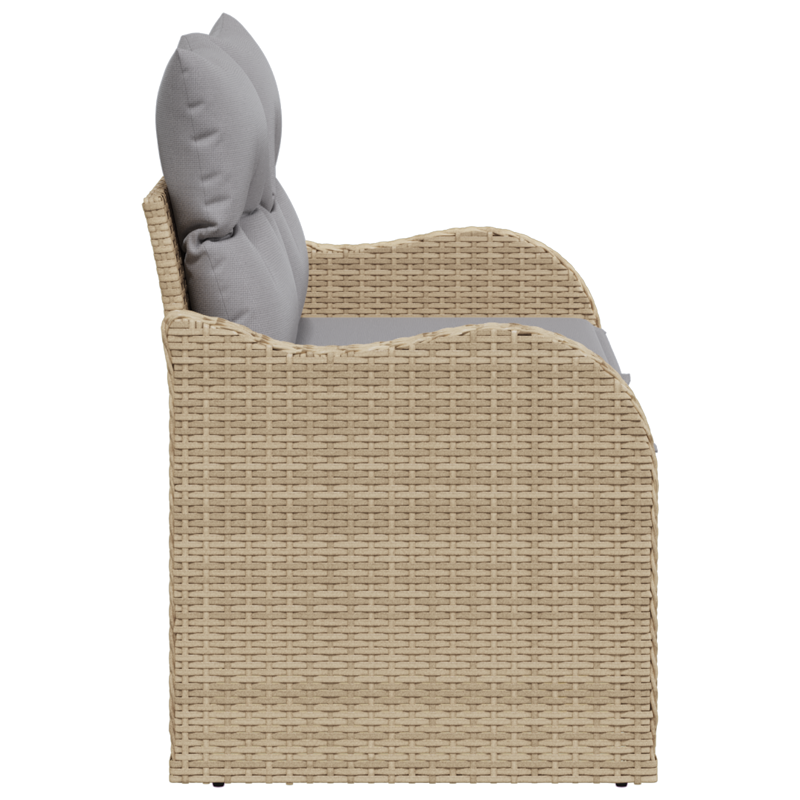 Divano da giardino a 2 posti con contenitore e cuscini Beige in Polyrattan