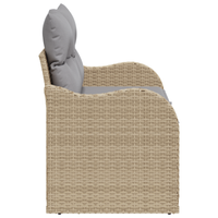 Divano da giardino a 2 posti con contenitore e cuscini Beige in Polyrattan