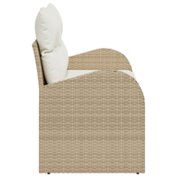 Divano da giardino a 2 posti con cuscini in polyrattan beige