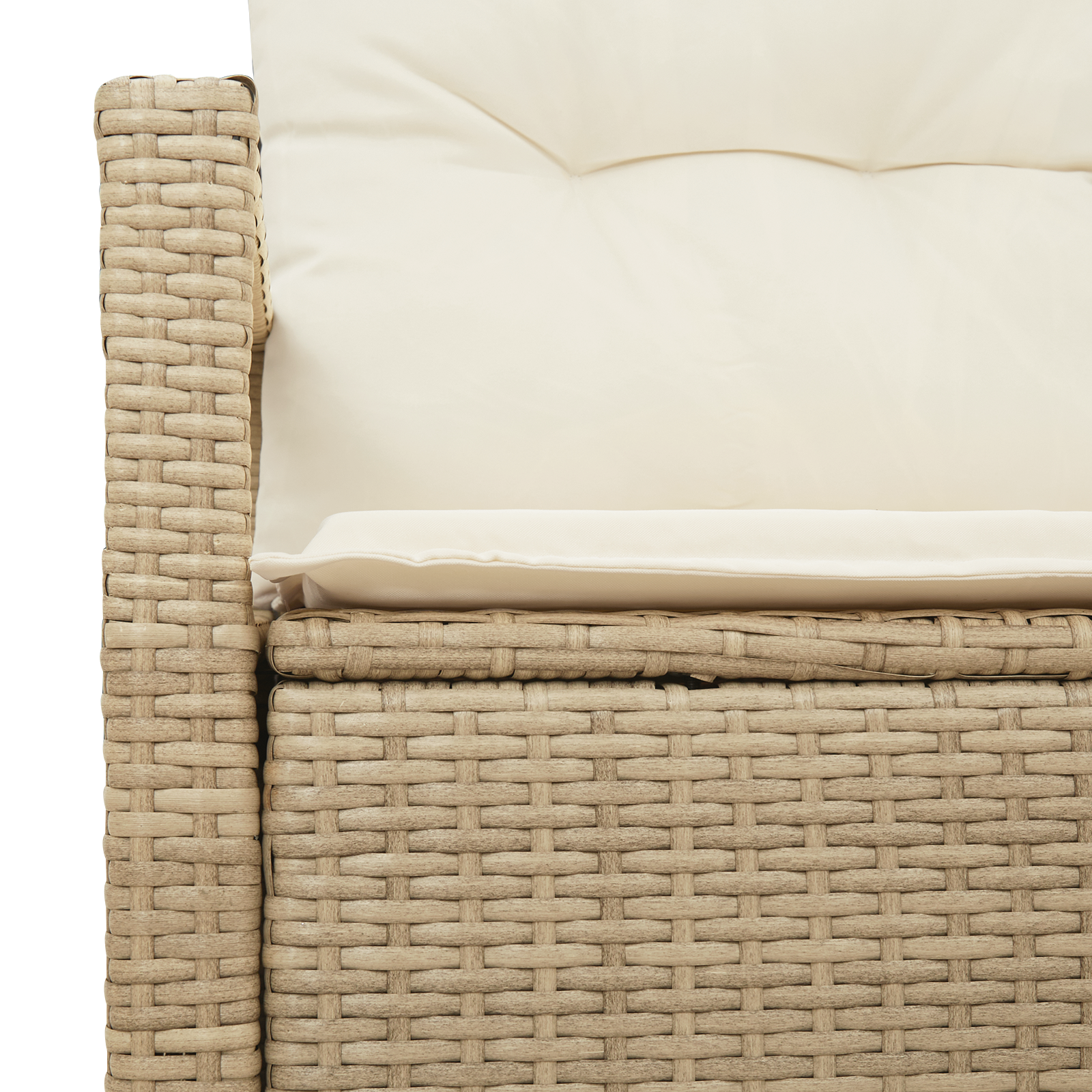 Divano da Giardino a 2 Posti con Cuscini Beige in Rattan Sintetico