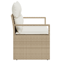 Divano da Giardino a 2 Posti con Cuscini Beige in Rattan Sintetico