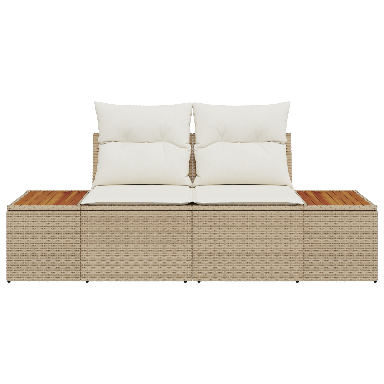 Divano da giardino 2 posti con cuscini beige in rattan polietilene