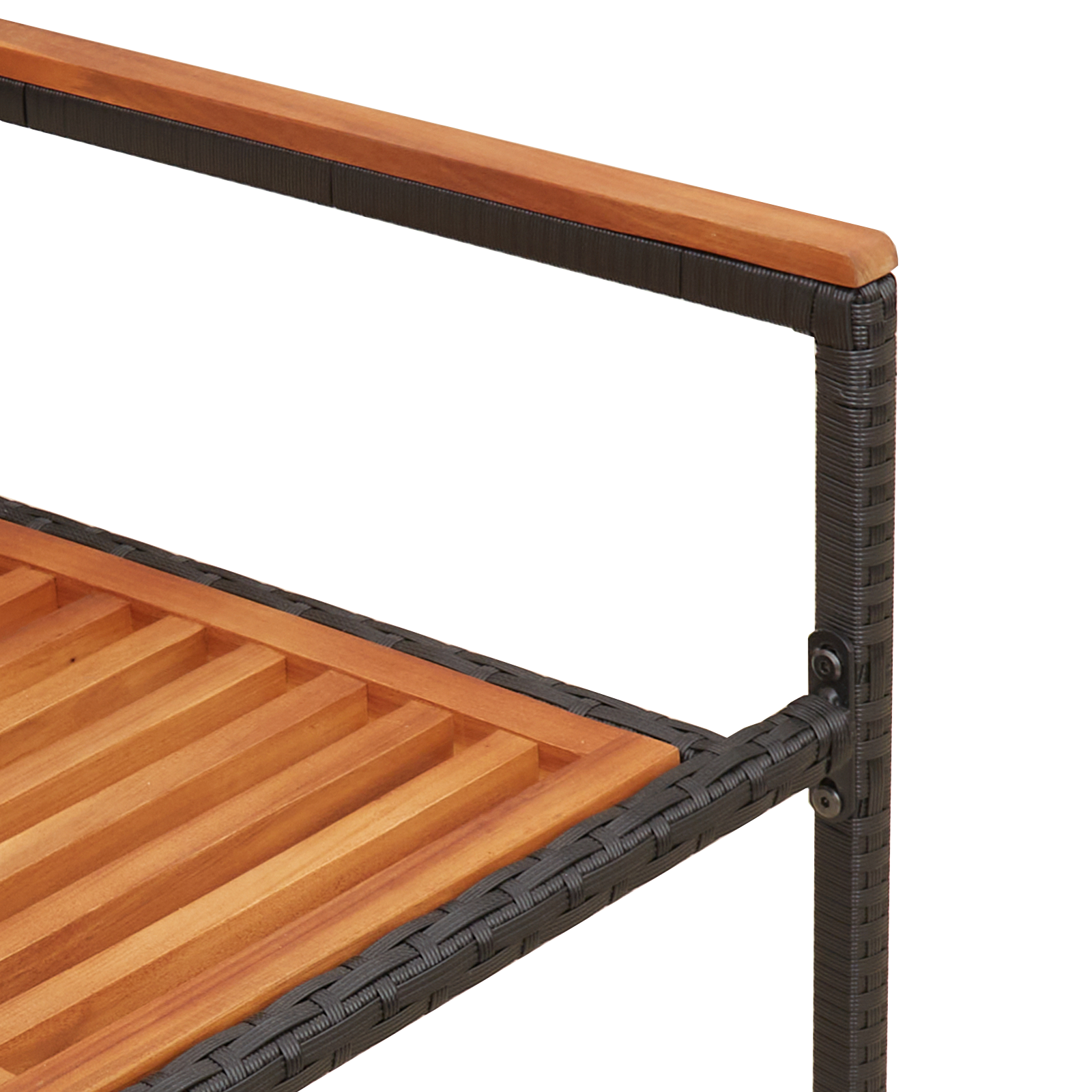 Sedia da giardino impilabile  con cuscini nera in polyrattan (set da 2)