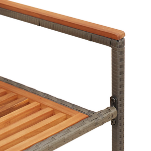 Sedia da giardino impilabile  con cuscini, 2 pz, grigia in polyrattan