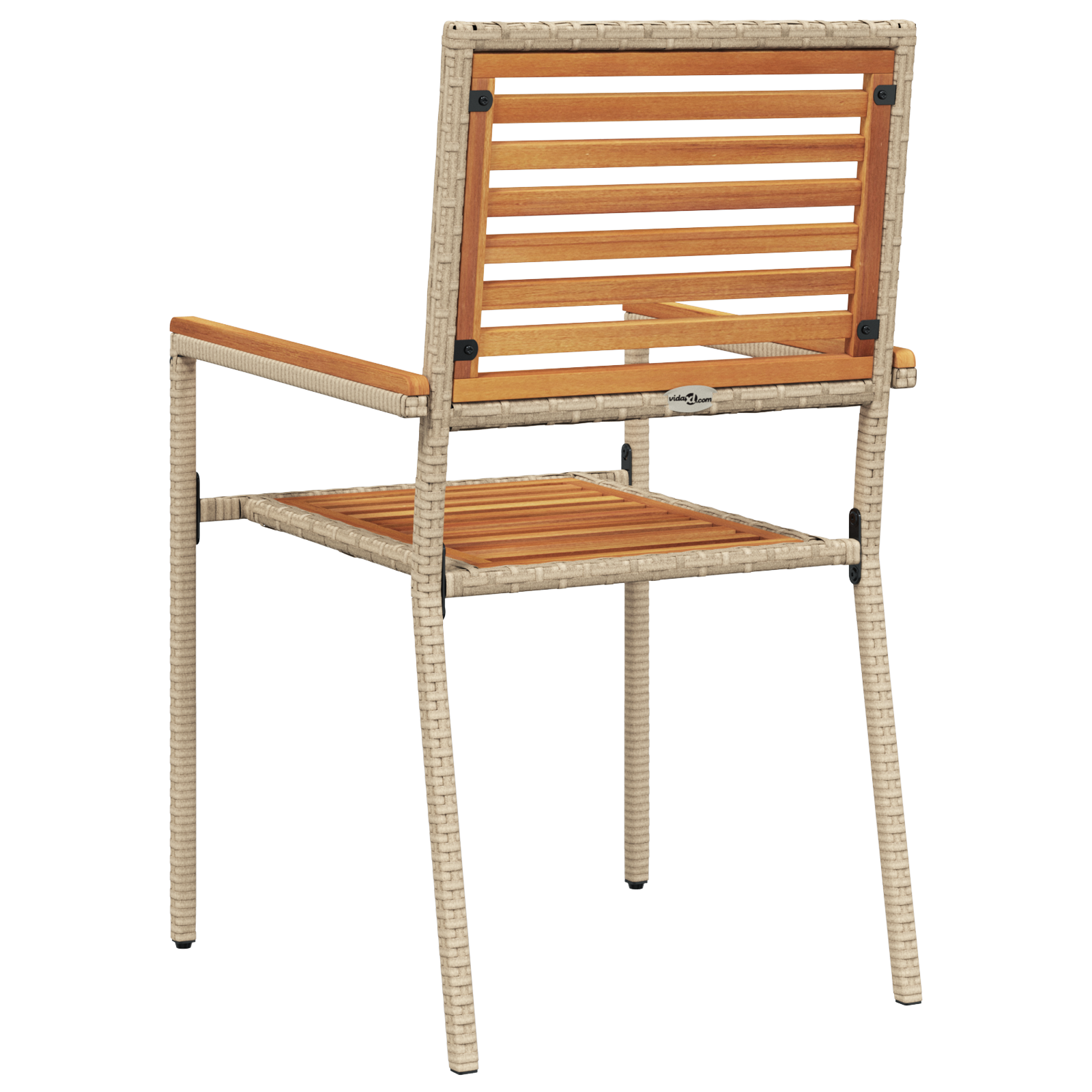 Sedia da Giardino Impilabile  con Cuscini 2 pz Beige in Polirattan