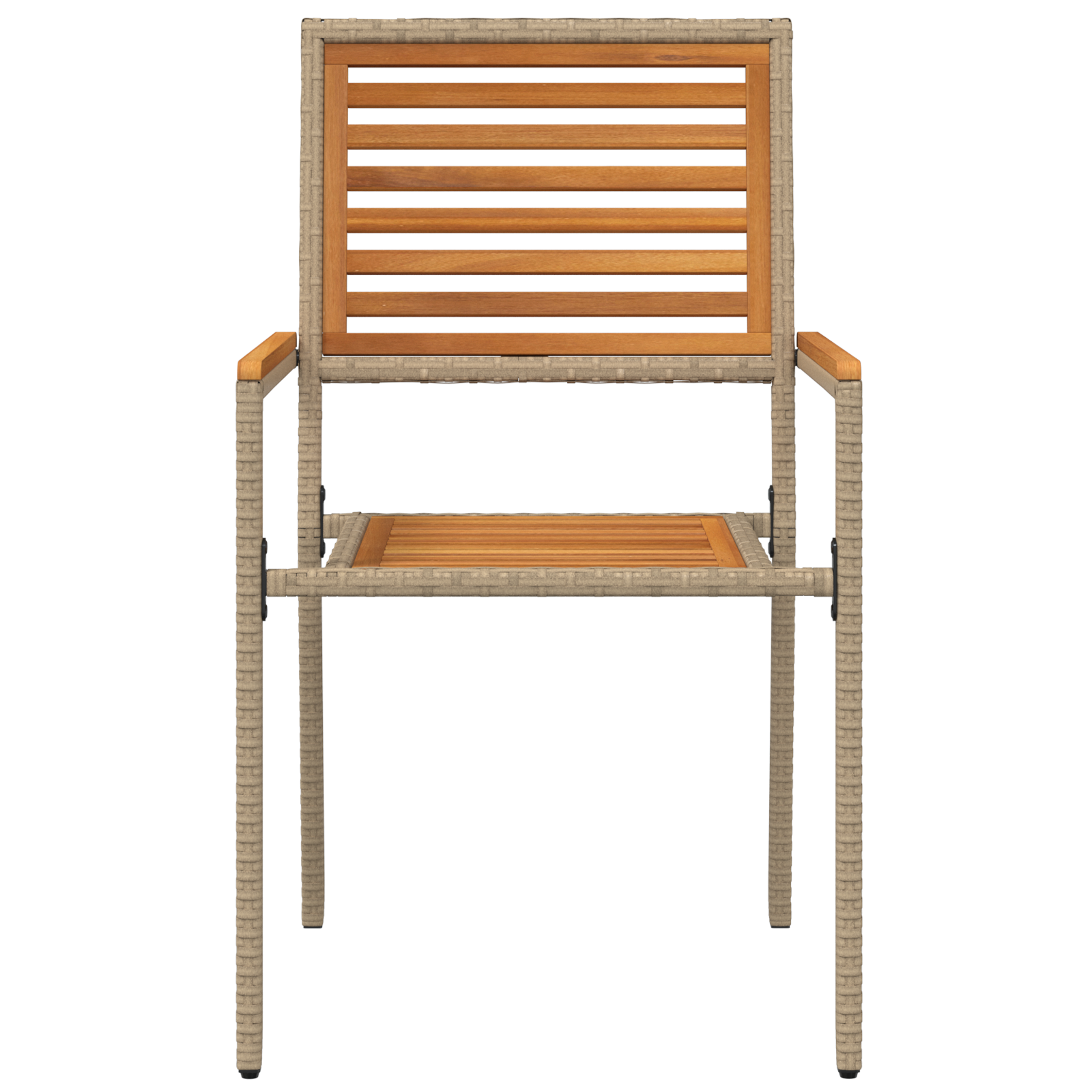 Sedia da Giardino Impilabile  con Cuscini 2 pz Beige in Polirattan