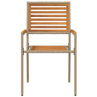 Sedia da Giardino Impilabile  con Cuscini 2 pz Beige in Polirattan