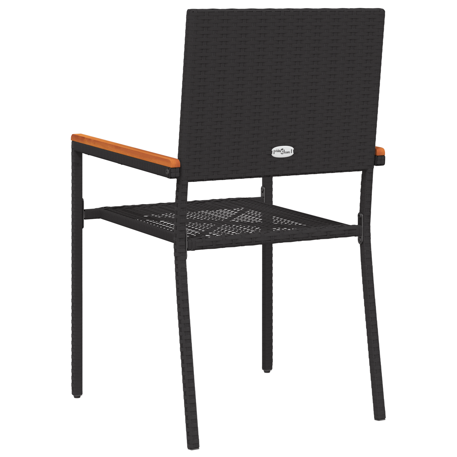 Sedie da Giardino Impilabili con Cuscini - Set di 2 Pezzi in Rattan Poliestere Nero