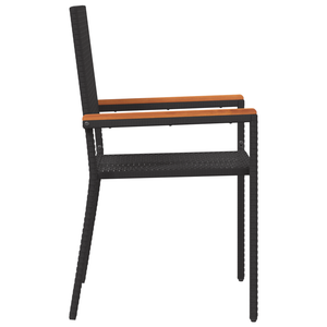 Sedie da Giardino Impilabili con Cuscini - Set di 2 Pezzi in Rattan Poliestere Nero