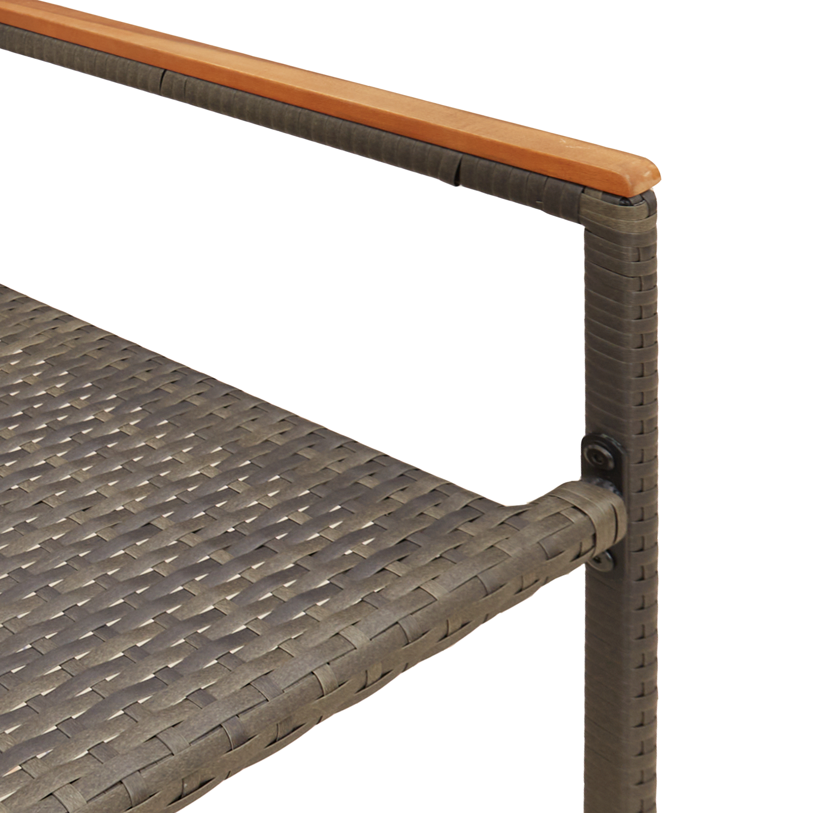 Sedia da Giardino impilabile  con 2 cuscini grigi in rattan sintetico