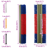 Spazzole per Bestiame da Muro 20x9x50 cm