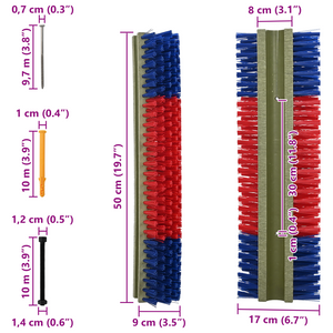 Spazzole per Bestiame da Muro 20x9x50 cm