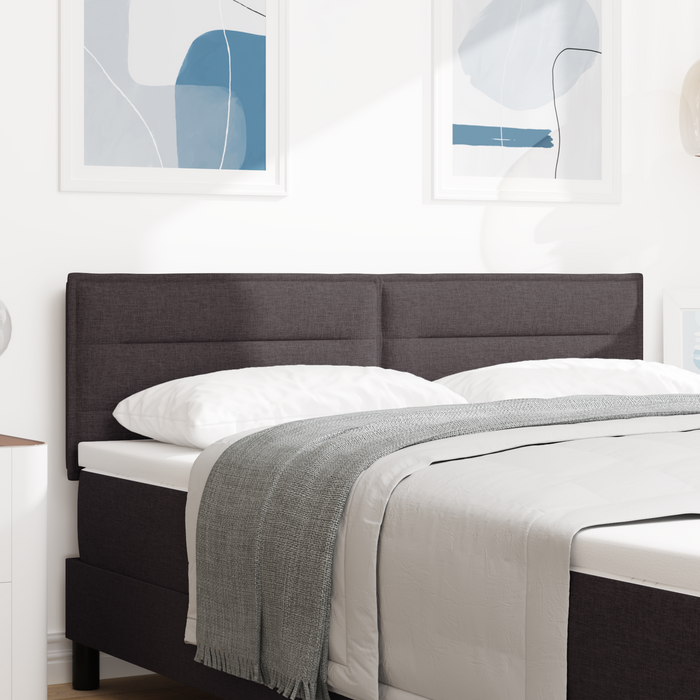 Testiera  Design Linee Marrone Scuro 140 cm Tessuto