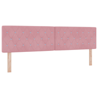 Testiera  con bottoni in cristallo, tufted, rosa, 180 cm, velluto