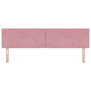 Testiera  con bottoni in cristallo, tufted, rosa, 180 cm, velluto