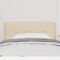 testiera  imbottita con bottoni color crema da 80 cm in tessuto