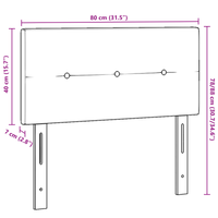 testiera  imbottita con bottoni color crema da 80 cm in tessuto