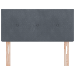 Testiera  Imbottita con Bottoni Grigio Scuro 100 cm in Velluto