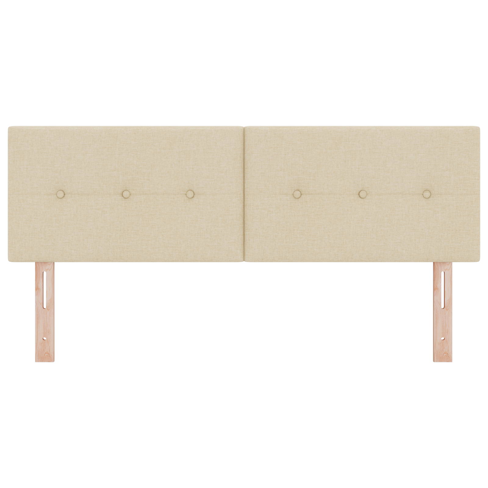 Testiera  con bottoni trapuntati crema 140 cm in tessuto