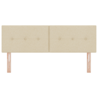 Testiera  con bottoni trapuntati crema 140 cm in tessuto